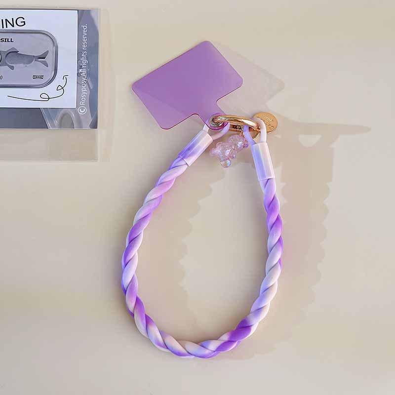 Laccetto da polso originale in silicone con orso luminoso - Catena per telefono anti-smarrimento con anello morbido