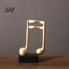 Versatile Music Figurine Note Sculpture Gold Resin Musical Symbol Modern Decor Tabletop Decoration for Piano Room Home Office Table Centerpiece Small
