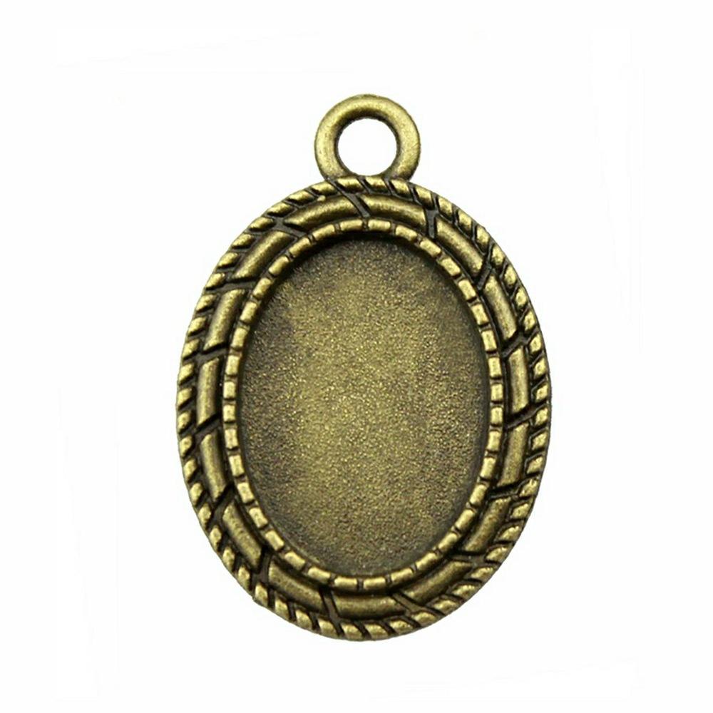 10pcs Fit 13x18mm Oval Glass Cabochon DIY Oval Cameo Cabochon Pendant Base Setting For DIY Jewelry Making