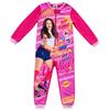 Fuchsia Girl's Fleece Pyjama Jumpsuit – Soy Luna Pattern - Fuchsia
