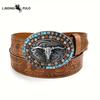 Men's Western Denim Belt Horn Buckle Retro Youth Retro Punk Belt Retro Style