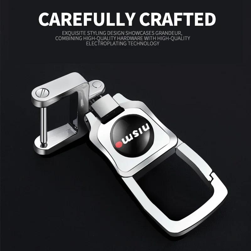 Bilnyckelring Nyckelring Hänge Metallnyckelringshållare Tillbehör För Nissan Nismo Note Armada Pulsar Pathfinder X-Trail Qashqai