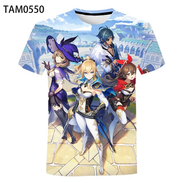 Summer Game Genshin Impact 3d Printed Children's T-shirt Fashion Casual Hip-hop Harajuku Kids Short Slee T Shirt O Neck Tops