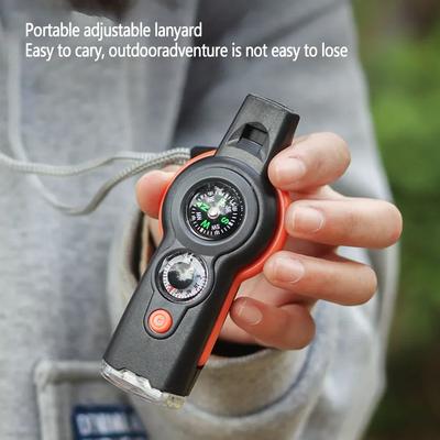 Outdoor Camping 7-In-1 Multi-Function Whistle Survival Whistle Safety Whistle for Hiking Travel Accessories Camping Accessories