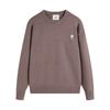 AMI 2025 Classic Couple Round Neck Same Color Flat Embroidered Love Woolen Sweater