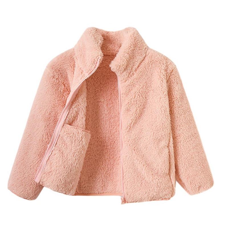 

2-12 Years Kids Plush Zipper Coat 90