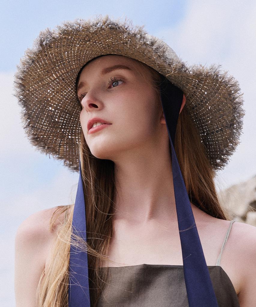 Hwaiteusaenjeu Strap Raffia Hat Diane (4 Colors)