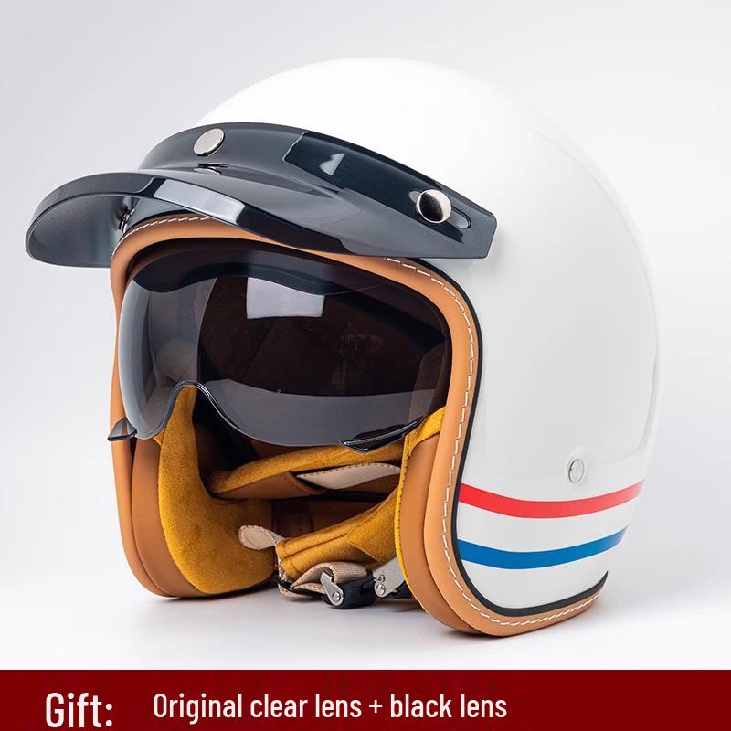 Best-Selling 3/4 DOT Motorcycle Helmet for Men & Women – Retro Scooter/Moped/Cruiser Style