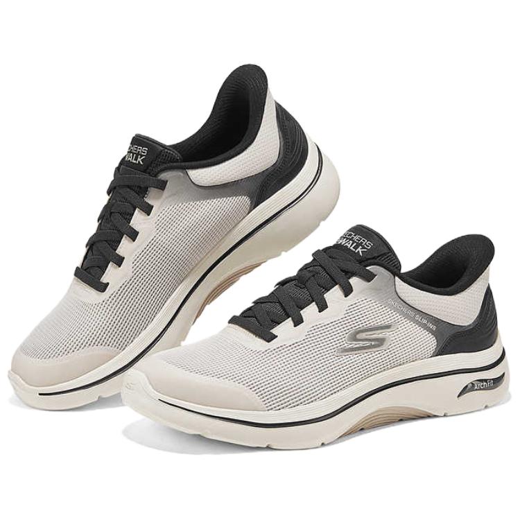 Skechers Go Walk Comfortable Versatile Low-Top Running Shoes Men Sneakers Beige 216653-NAT