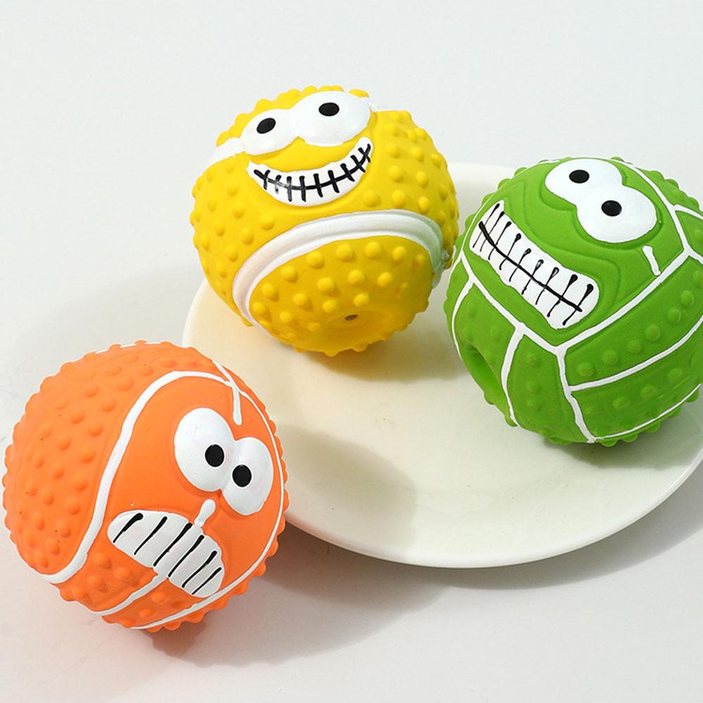 Interactive Dog Squeak Ball With Funny Expressions Soft Non-Toxic Latex Chew Toy Teeth Grinding Playtime Gift For Dogs 5