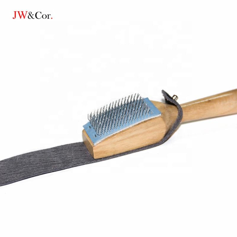 Durable Wooden Handle Wire Hair Brush Shoe