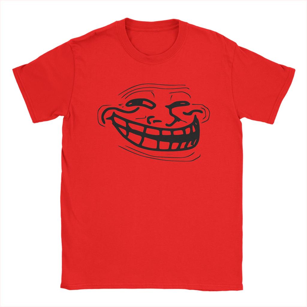 Creative Trollface Design TShirt Unisex Round Collar Pure Cotton T Shirts Short Sleeve Tee Shirt Plus Size Tops