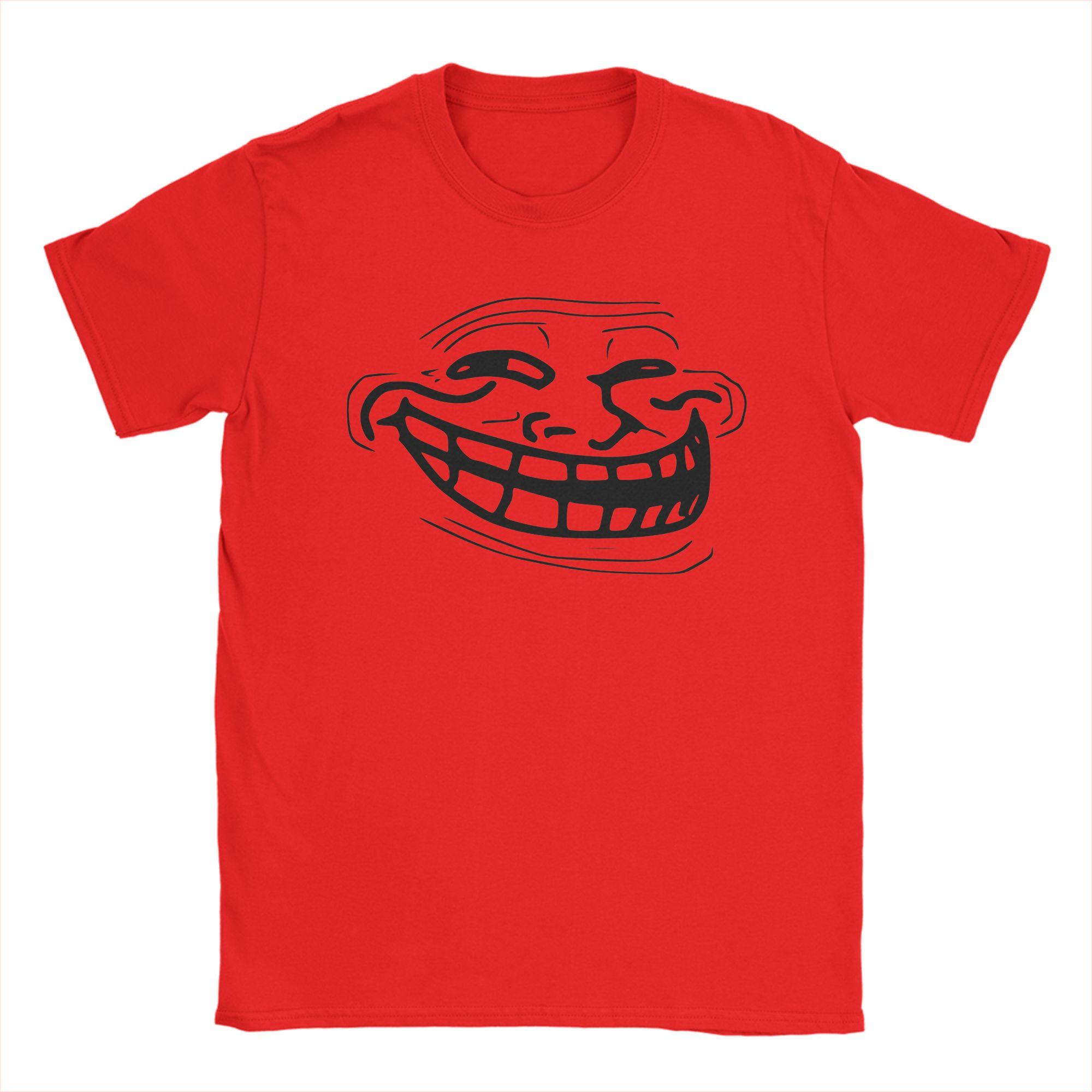 

Креативная футболка с дизайном Trollface, унисекс, с круглым вырезом, из чистого хлопка, с коротким рукавом, больших размеров S
