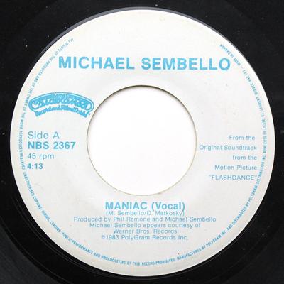 7inch Record MICHAEL SEMBELLO - Maniac NBS2367 Casablanca 1983 Canada Dance & Electronica Used