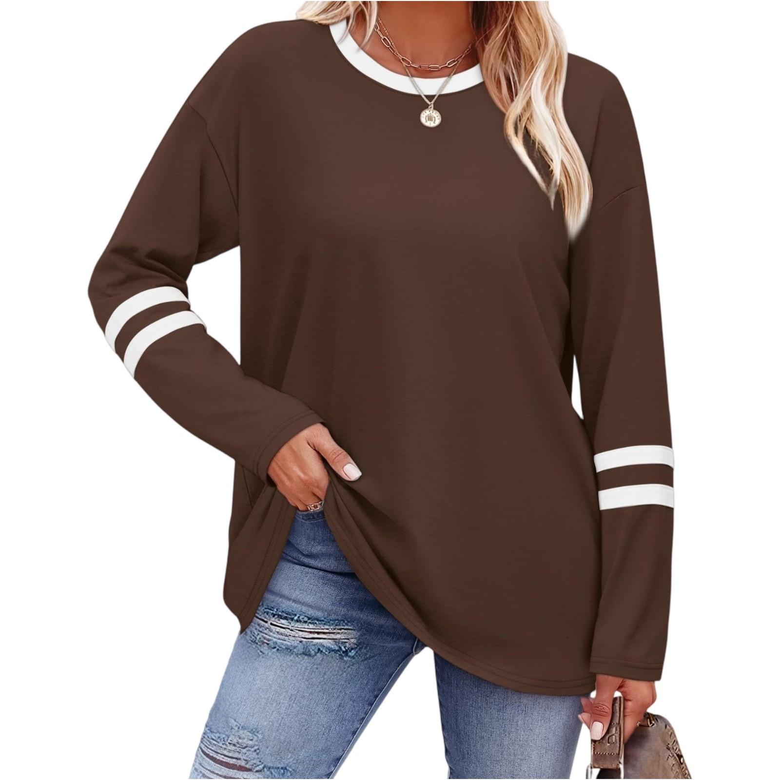 

Женский модный однотонный топ с длинным рукавом L