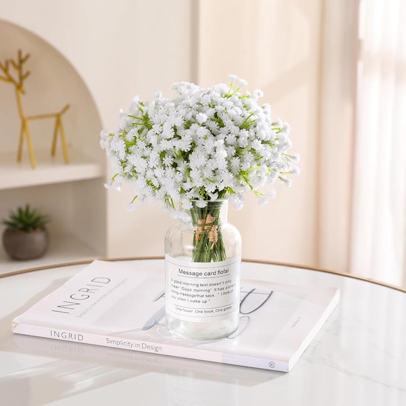 Decorative Gypsophila Artificial Flower Bouquet for Vase Decoration - White