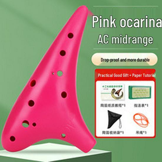 Alto AC 12-Hole Resin Ocarina - Beginner Level, Drop-Resistant, C Tone, Professional Instrument with Free Engraving