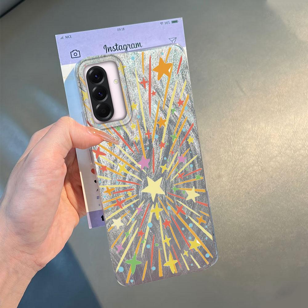 Fashion Colorful Fireworks Stars Phone Cases For Samsung Galaxy A56 A26 A16 A36 A15 A25 A35 A55 S24 S25 Couple Back Shell Cover