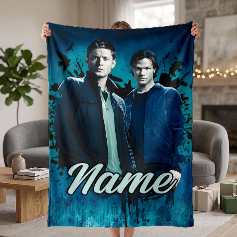 Supernatural Custom Flannel Blankets Soft Warm Cozy Throws for Home Decor Holiday Gifts