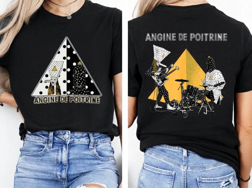 Angina Pectoris Fascia Grafica Vintage T-shirt Uomo Donna Unisex