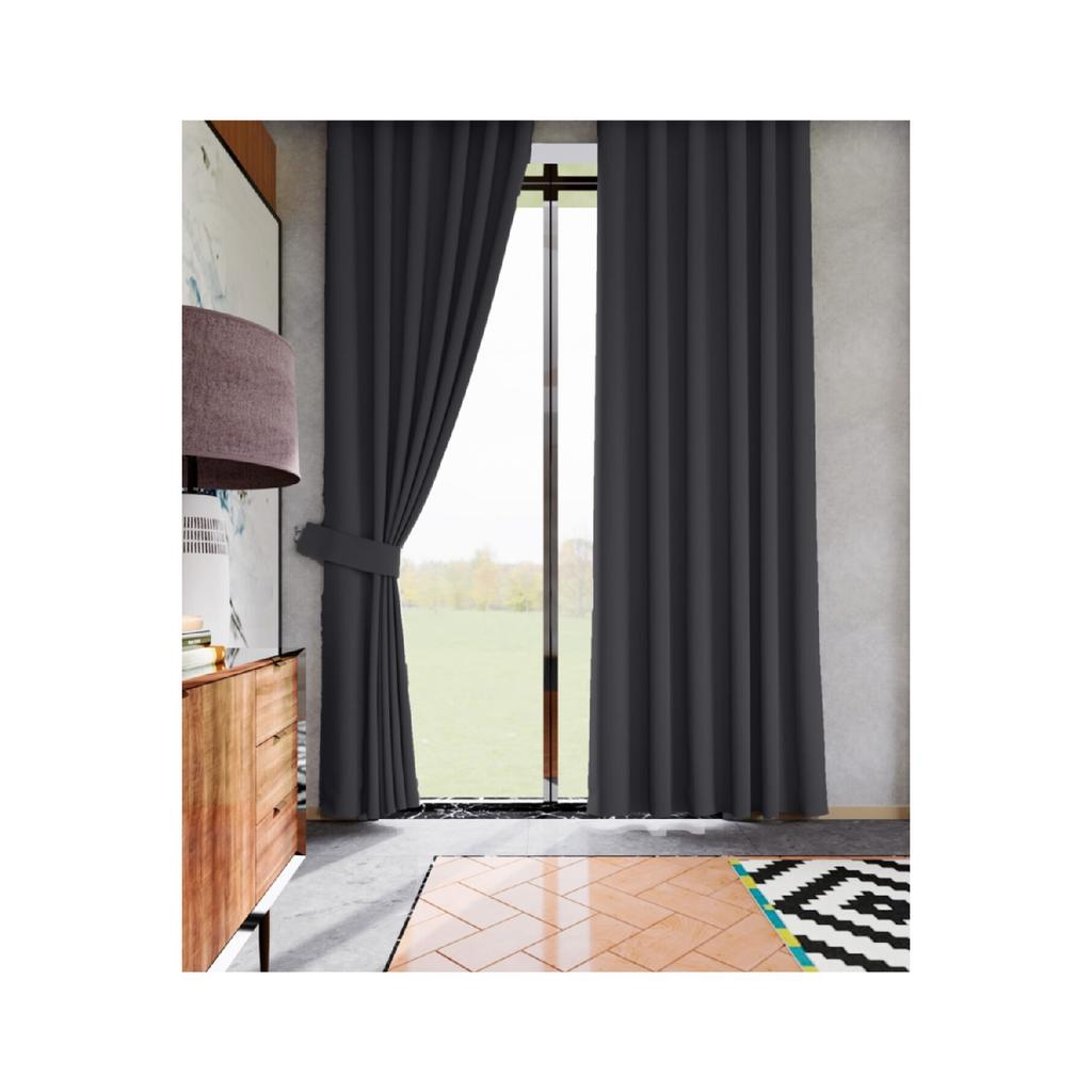 Blackout Fund Curtain Dark Gray Straight Planting Darkening Curtain