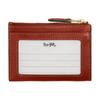 Coach Skinny Id Case Metal Hardware Monogram Engraved Wrinkled Leather Card Holder Mini Unisex Couple Size Cinnamon Cinnamon