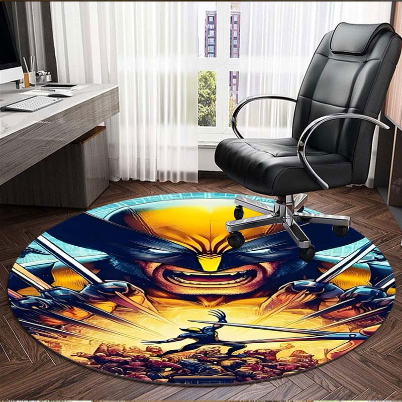 Wolverine Print Round Rug, Washable Floor Carpet, For Entryway Dorm Laundry Room Office Study, Home Decor Birthday Christmas Gift