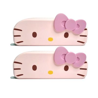 Lilpang Hello Kitty Tender Soft Silicone Cutlery Case, Mixed Colors, 2 Pieces, Korean Popular Tableware