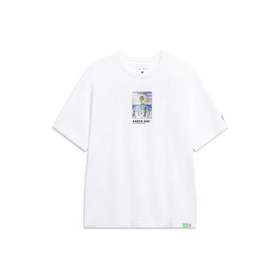 Li Ning T Shirt Unisex Standard White AHST093-2