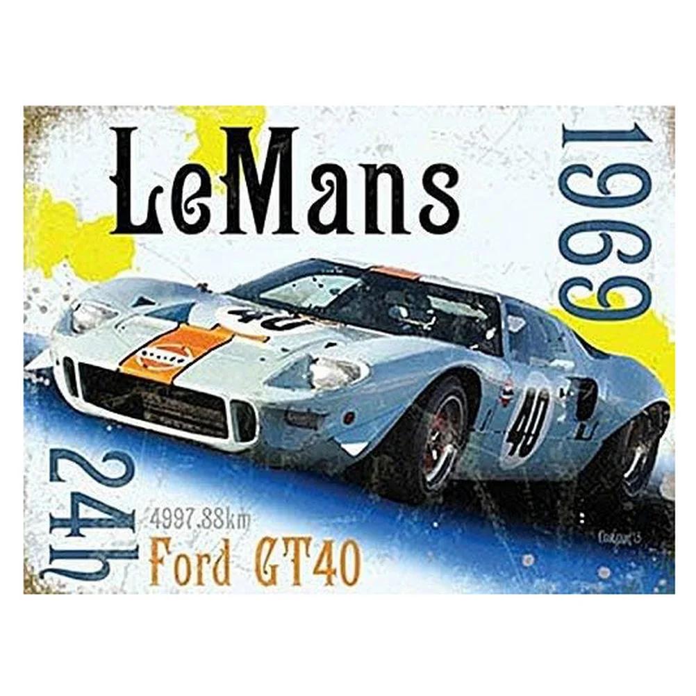 Car Motorcycle Racing Metal Tin Signs Mustang Poster Plate Wall Decor for Bars Game Room Man Cave Cafe Club Retro Posters Plaque