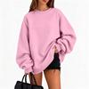 Women's Fall Winter Casual Crewneck Sweatshirt Color Long Sleeve Top