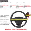 Universal 38cm Car Steering Wheel Cover Genuine Leather Braid For Steering Wheel 15in Cowhide Car Steering Wheel Wrap Soft Cool