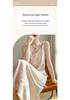 Women's Satin V-Neck Strappy Long Dress - Chinese Style Retro Print