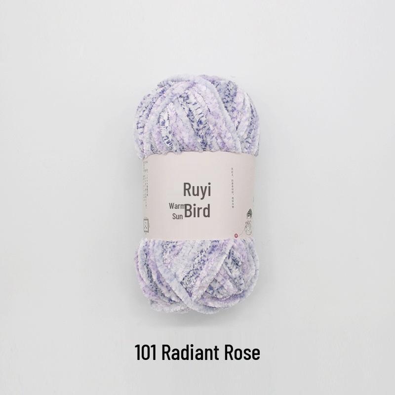 Ruyi Bird Chenille Yarn: Warm Sun Gold Velvet Ice Yarn for DIY Crochet Dolls & Blankets