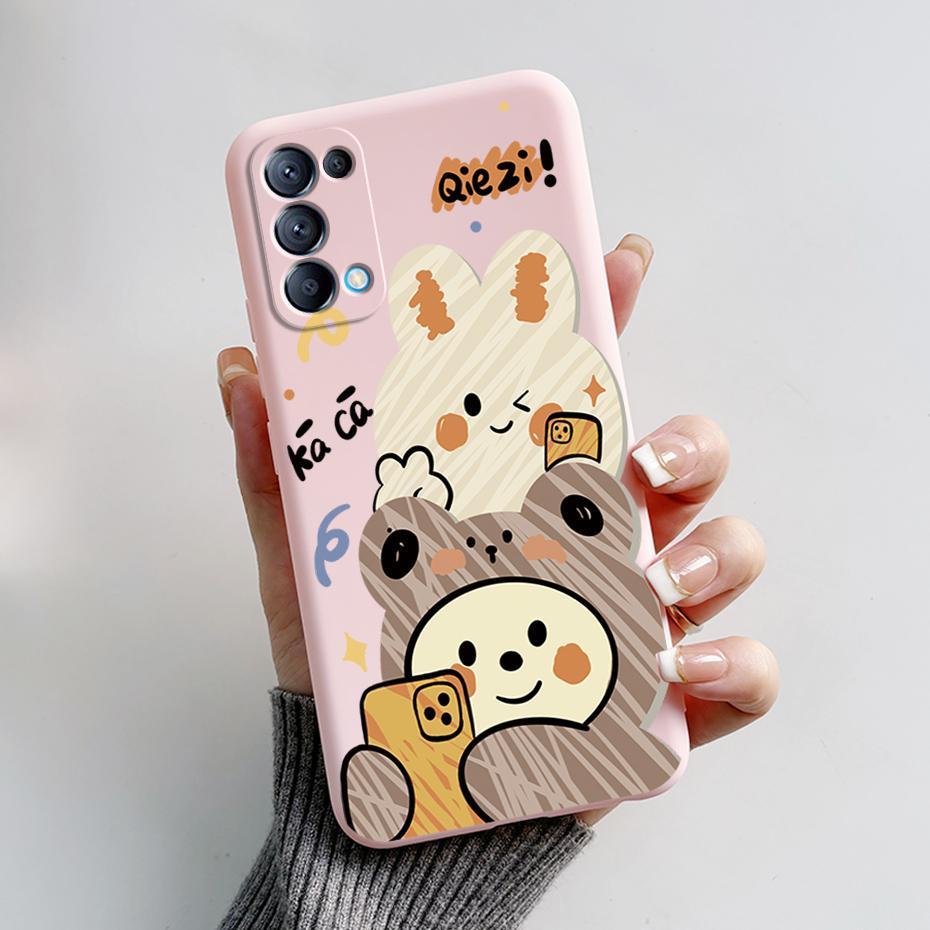 For OPPO Reno 5 5G Case Reno5 4G Silicone Bumper Cute Panda Phone Cover For OPPO Reno 5 5 Pro CPH2145 CPH2159 Cases fundas Coque