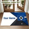 Crystal Velvet Square Rug Custom NameHamburger SV Pattern Non Slip Home Floor Decor Rug