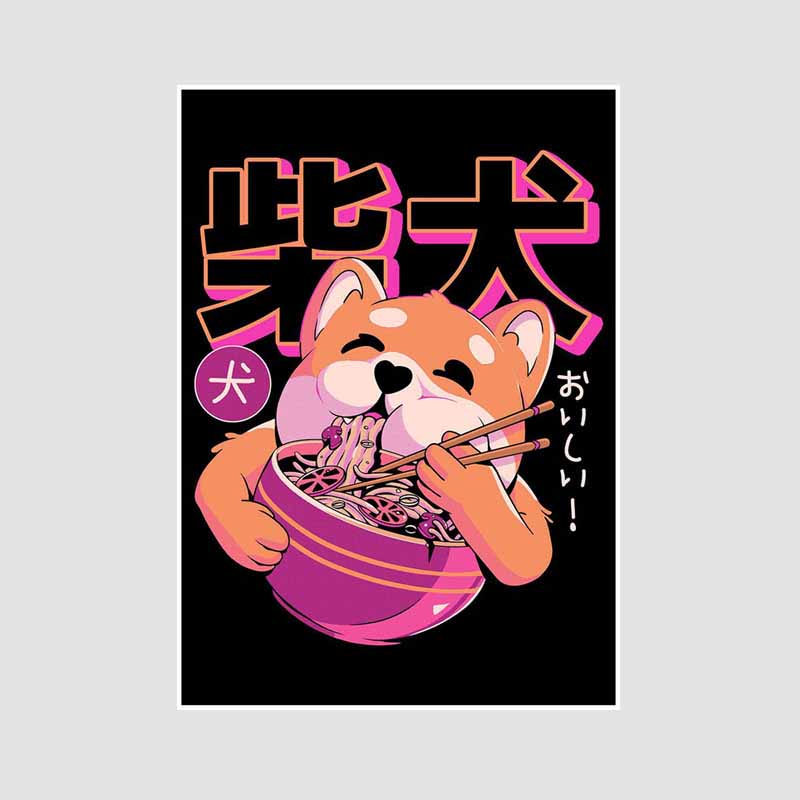 Japanese Food Guide Retro Posters Funny Noodles Poster Mural Wall Art Prints White Paper Art Painting Room Decoration Pictures Home Decor