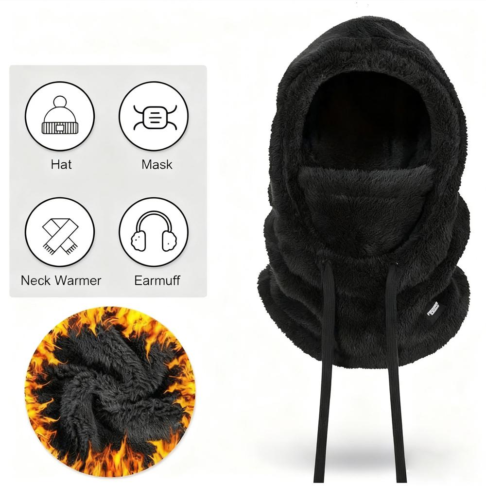 Winter Warm Thermal Windproof Balaclava Ski Hood Motorcycle Face Cover Polar Fleece Adjustable Cycling Neck Cover Full Face Mask