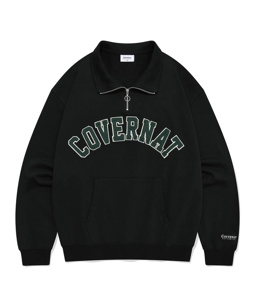 COVERNAT Arch Logo Half Zip Sweatshirt Black