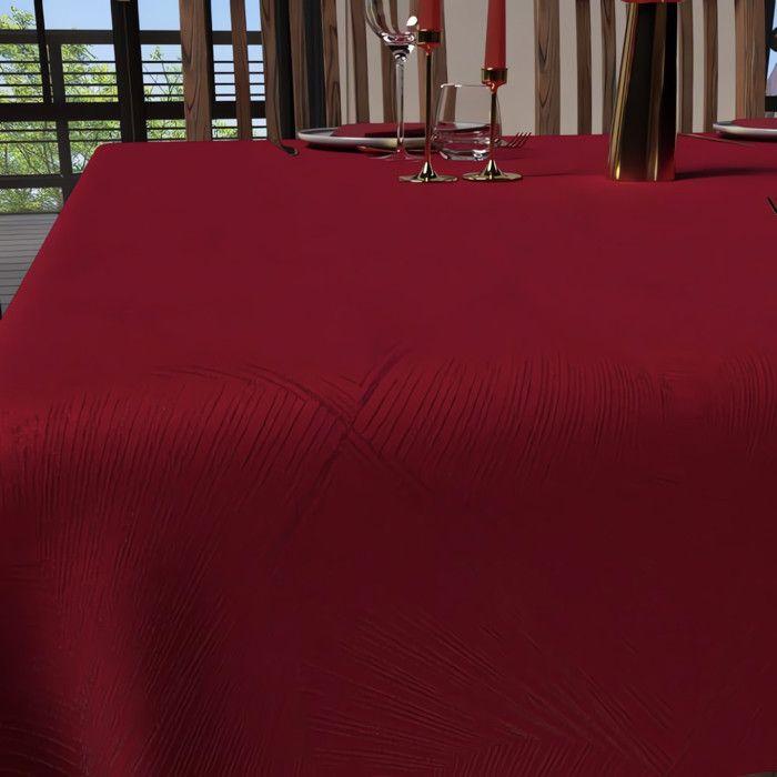 Nappe carrée anti-tâches 180x180 cm LUXURY rouge, par Soleil d'Ocre