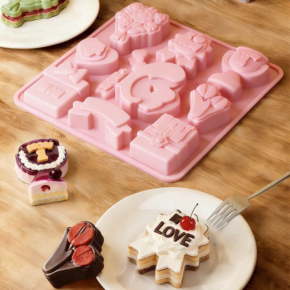 Food Grade Silicone Dessert Mold Flexible Chocolate Mold Stylish Mother's Day Baking Mold Pudding