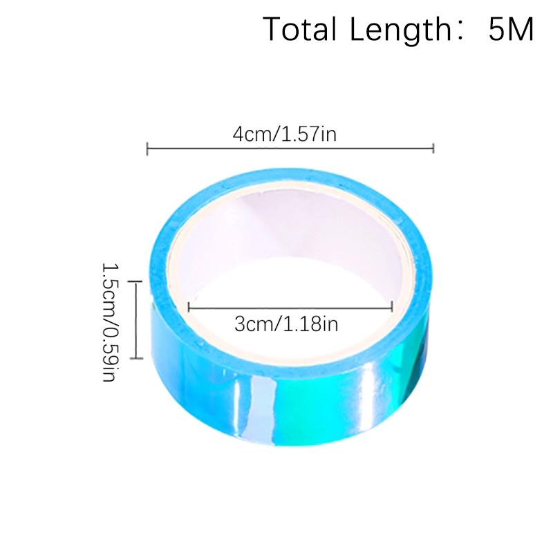 500Cm Holographic Rg Prismatic Glitter Tape Hoops Stick Rhythmic Gymnastics Ring Decoration Fitness Equipment Diy Scrapbooking