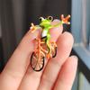 New Versatile Funny Bicycle Frog Brooch Women's Trendy Animal Accessories Pin