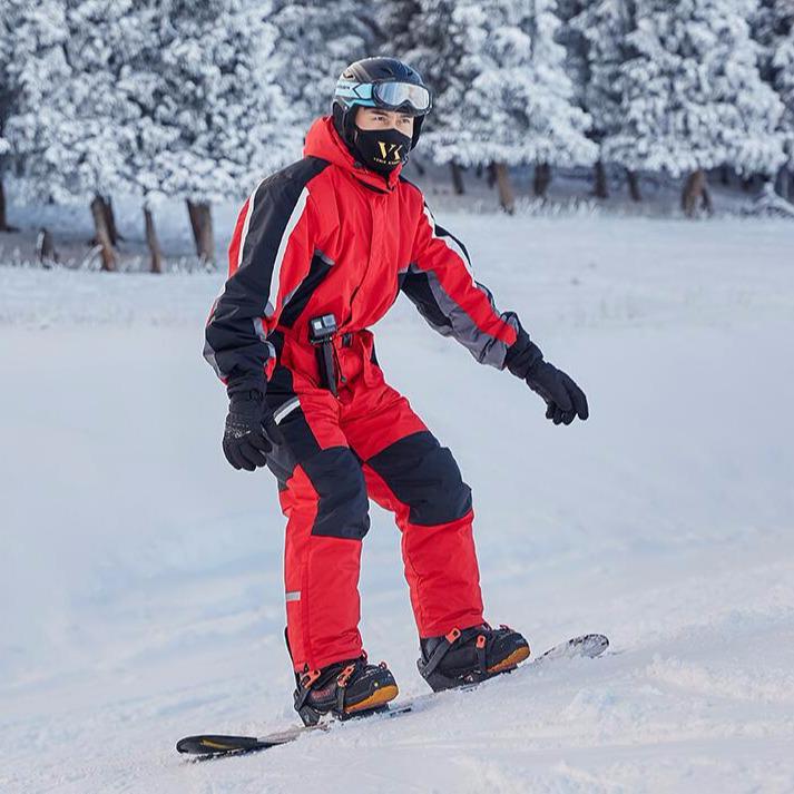 

Unisex Warm Hooded One-Piece Ski Suit for Adults XS