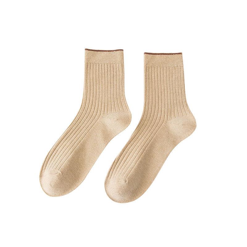 Men Spring and Autumn Pure Cotton Pure Color Sports Deodorant Sweat Absorption Socks