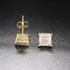 Hippie Sparkling Square Zirconia Earrings For Women Punk Gold Color Plated Charm Earings Gift Hiphop Jewelry Accessories OHE108