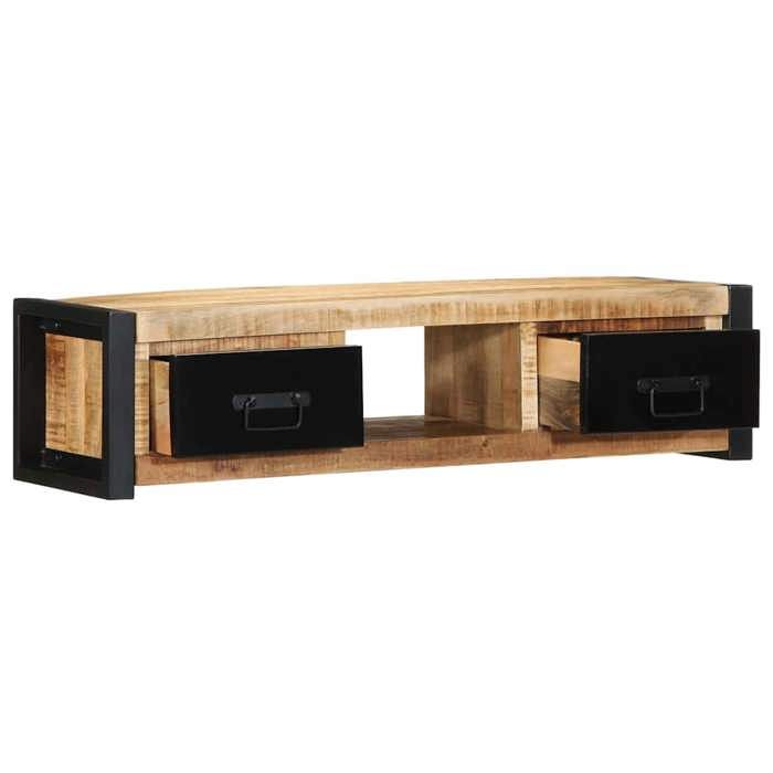 VidaXL TV Cabinet 100x30x25 Cm Solid Raw Mango Wood, Tv Bench, Hifi Cabinet, Entertainment Center, Tv Buffet, 4013597