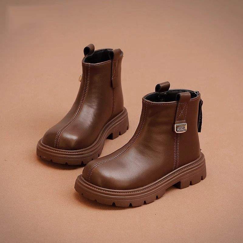 Children's and girls' autumn and winter Martin boots 2025 foreign style versatile princess short boots fashion baby leather boots versatile waterproof