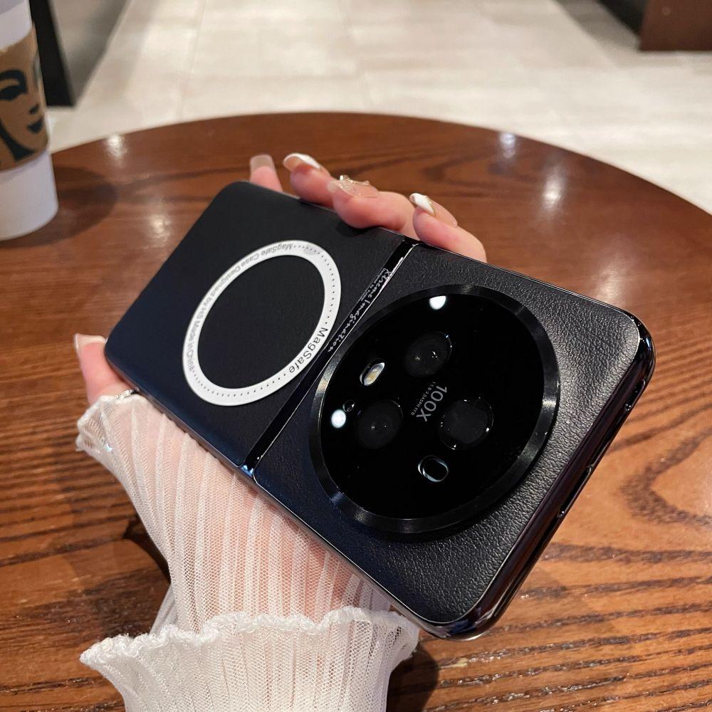 Für Huawei Honor Magic 5 Pro Hülle Luxus PU-Leder Mit Magnetischem Magsafe Schutz-Rückseite Hülle Für Huawei Magic5 Pro Schale