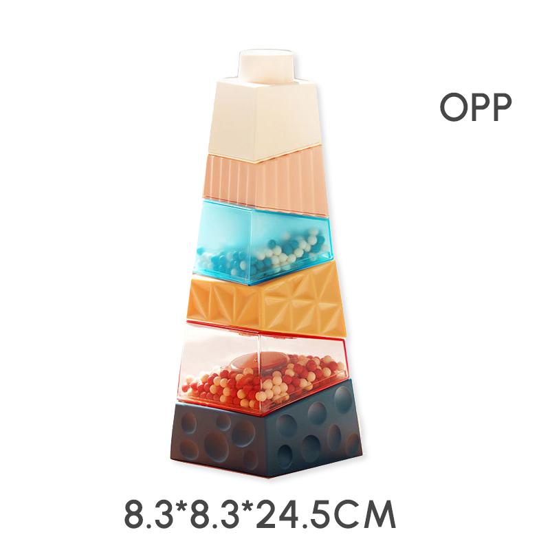 

Montessori Baby Stacking Tower Toys Stacking Sound Building Blocks Balance Construction Game Educational Sensory Toddler Toys